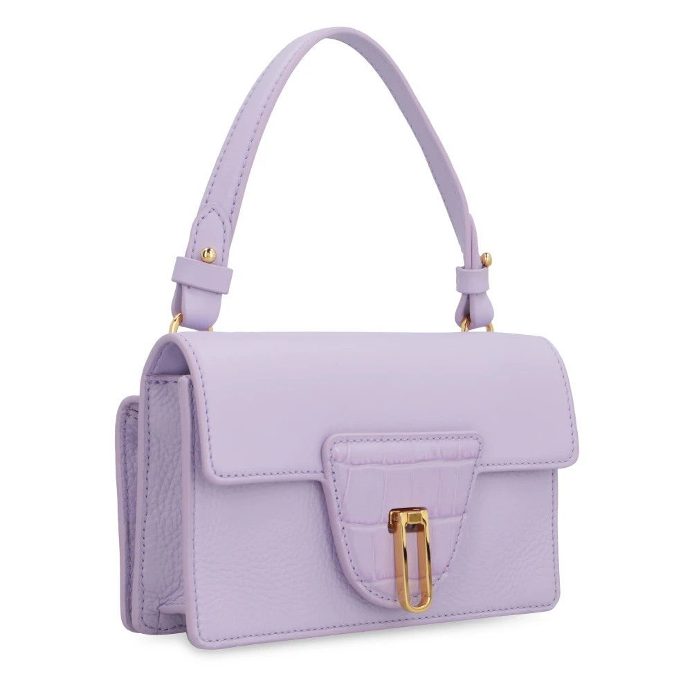 Coccinelle Nico Croco-Print Leren Handtas Purple Dames