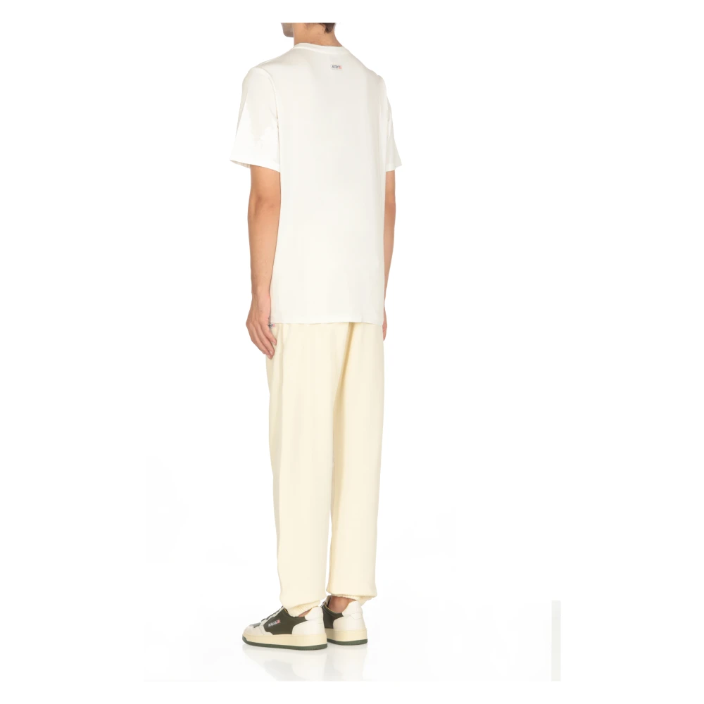 Autry Katoenen T-shirt met Logo Label White Heren
