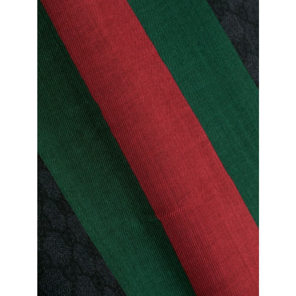 Gucci Zwarte Wollen Sjaal met Interlocking-G Logo Black Heren