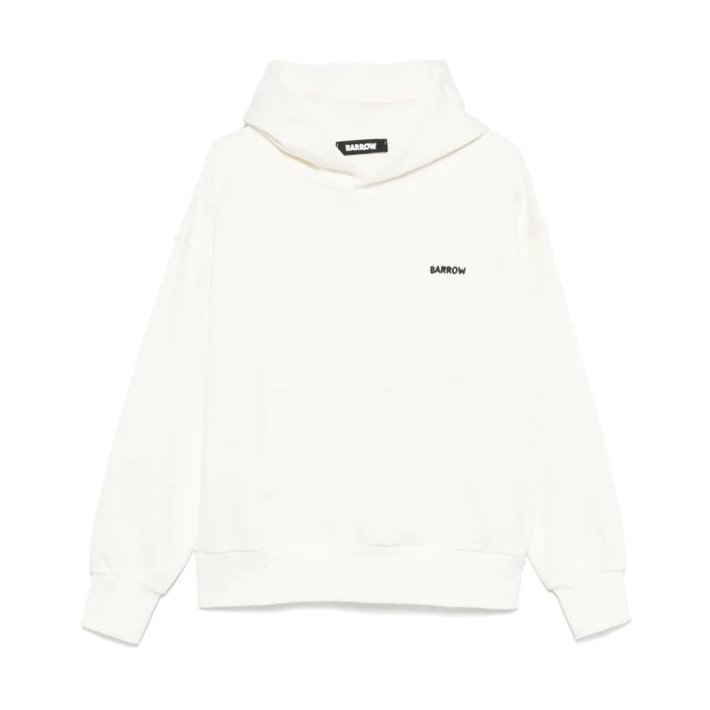 BARROW Vit hoodie med tryck och logotyp White, Herr