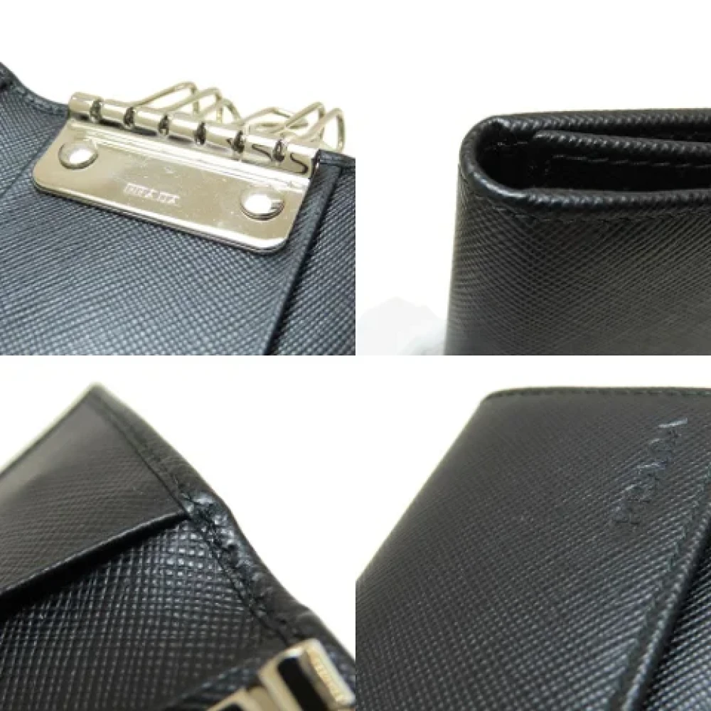 Prada Vintage Pre-owned Leather key-holders Black Dames