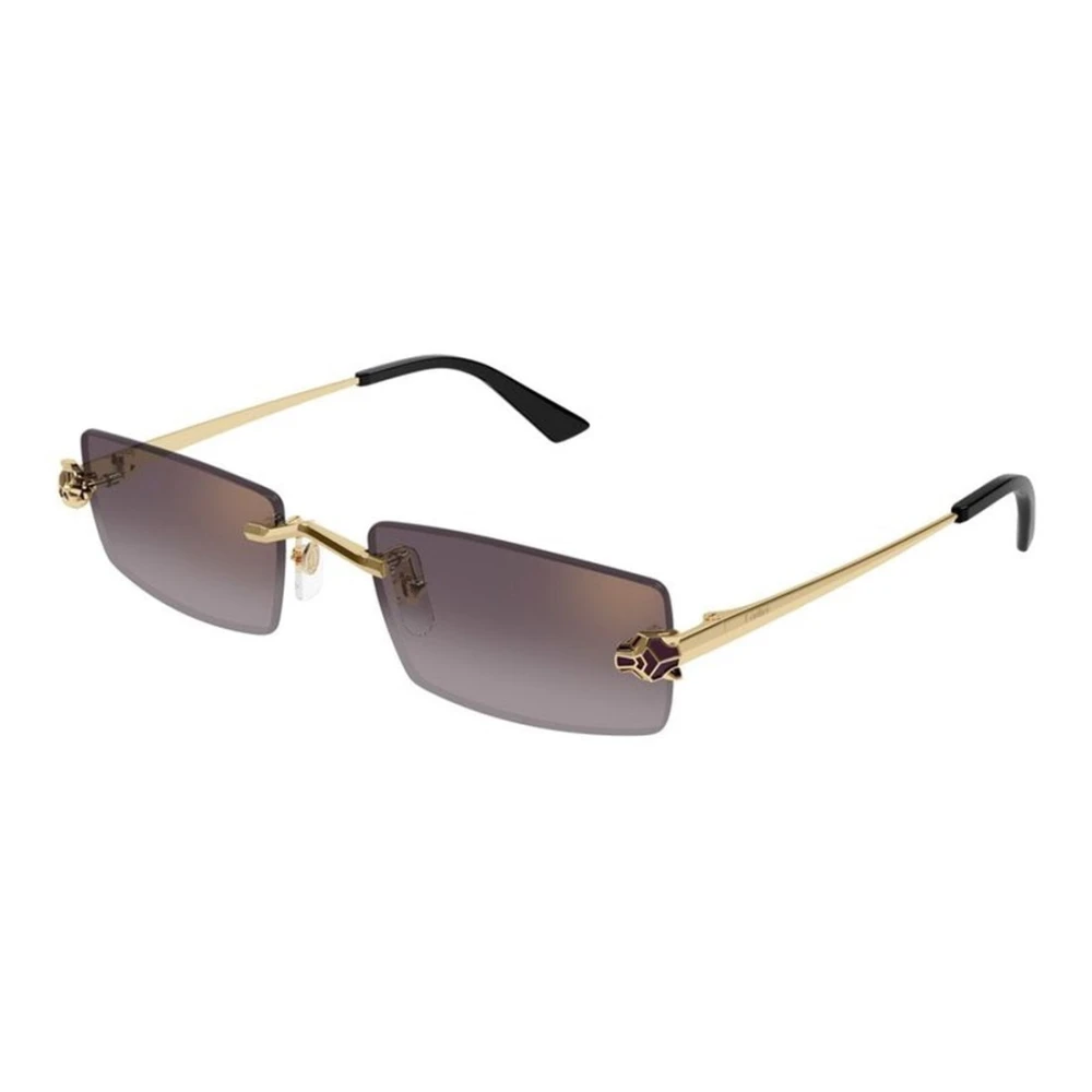 Cartier Unisex Yellow Sunglasses, 55 Mm, Rectangle Sunglasses