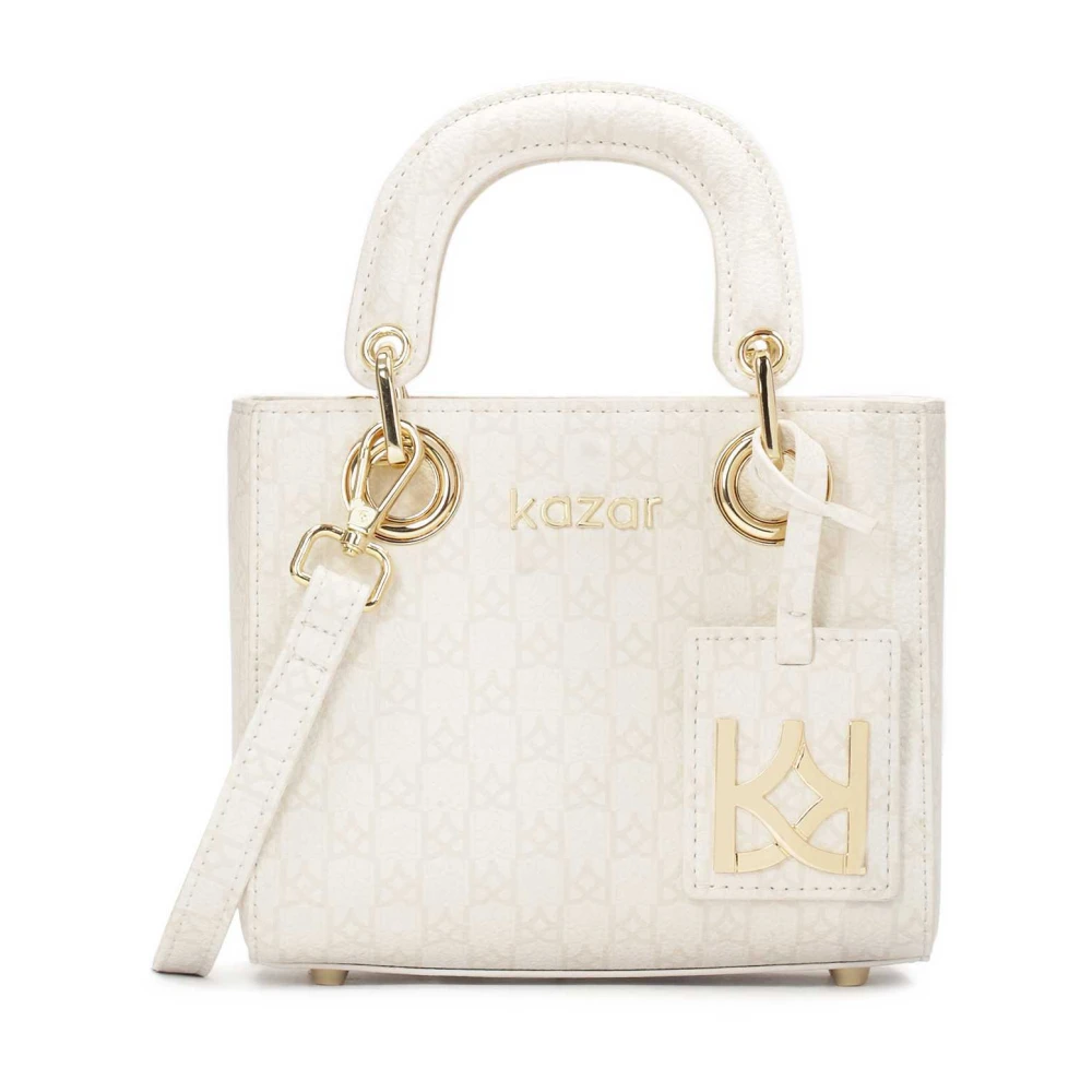 Kazar Leren handtas in een compacte versie White Dames