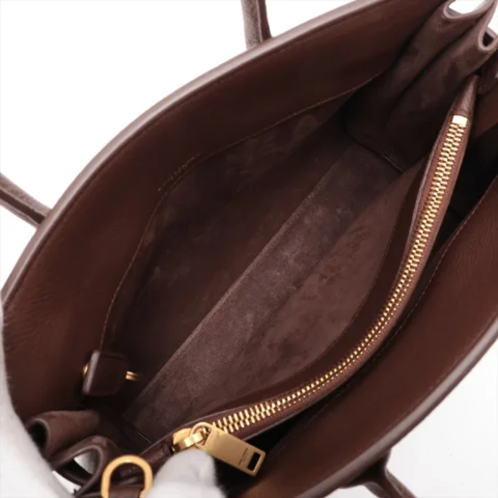 Yves Saint Laurent Vintage Pre-owned Leather handbags Brown Dames