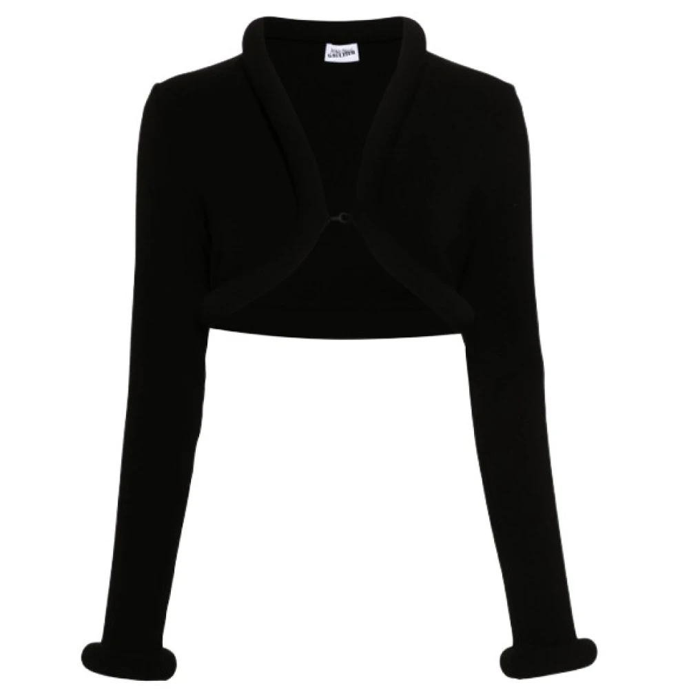 Jean Paul Gaultier Zwarte Viscose Cardigan met Schuimdetail Black Dames