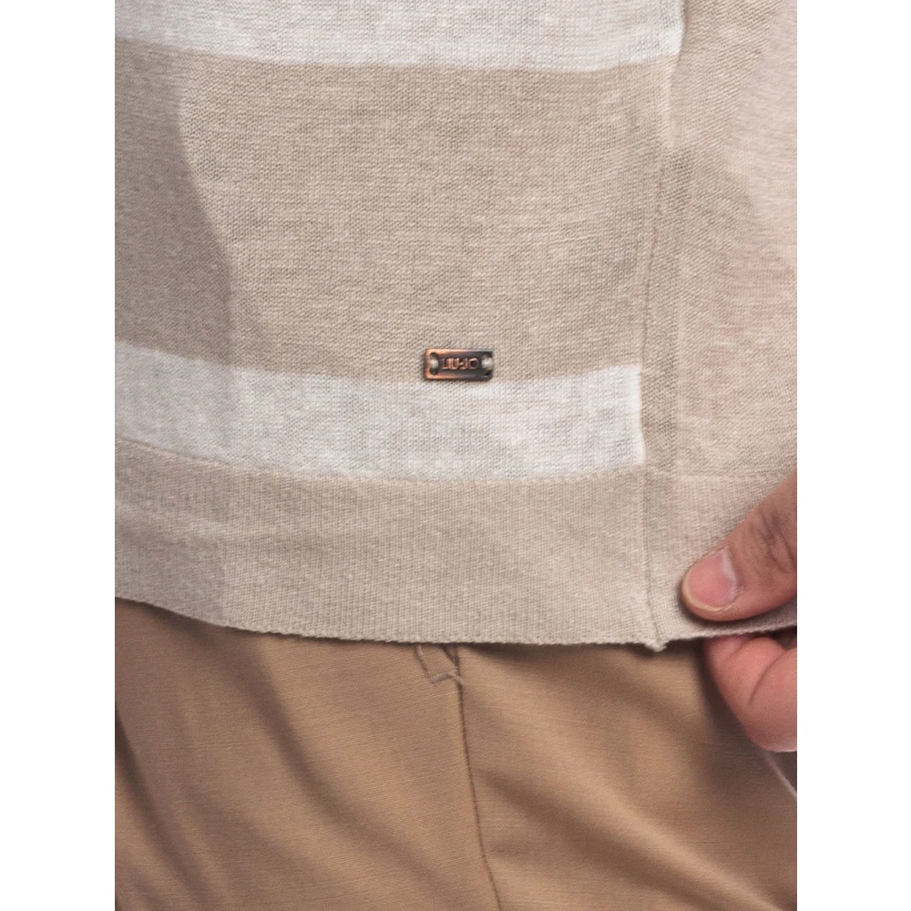 Liu Jo Beige Sweater Jersey Katoen Linnen Beige Heren