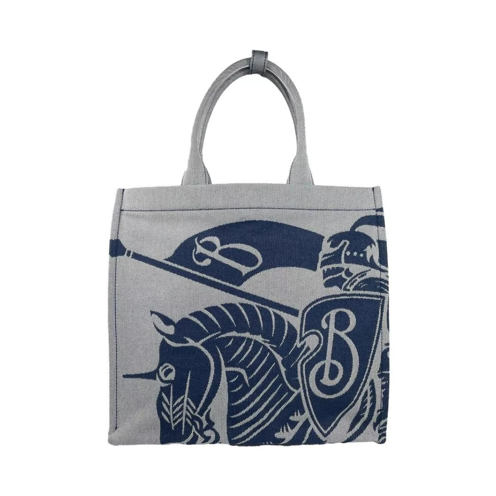 Burberry Women's Gray Knight Logo Canvas Tote Bag With Coin Pouch - Shopping Bags - One Size - Bags