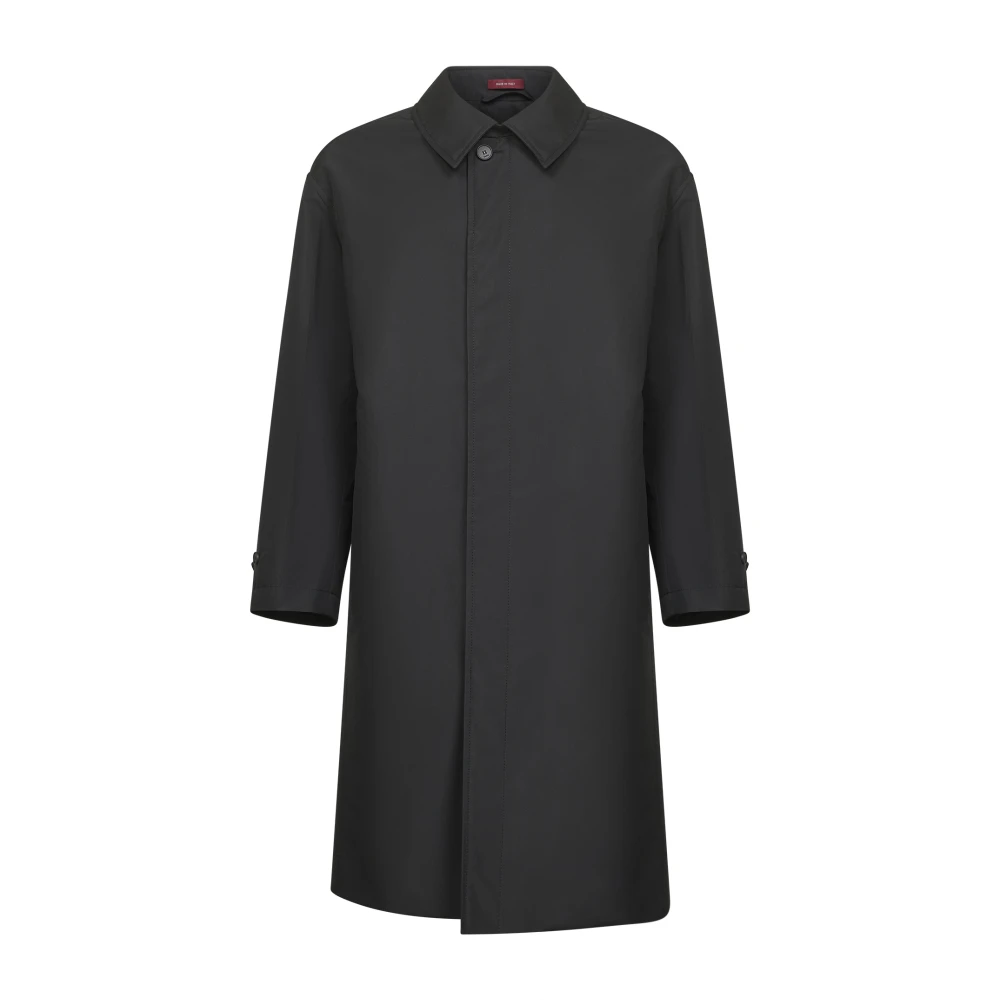 Gucci Men's Black Single-Breasted Coats, M, Technical Poplin Coat