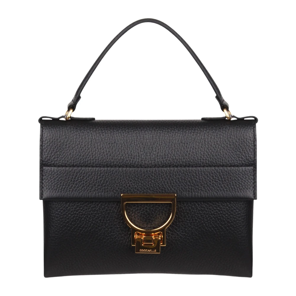 Coccinelle Arlettis Schoudertas met Geribbelde Textuur Black Dames