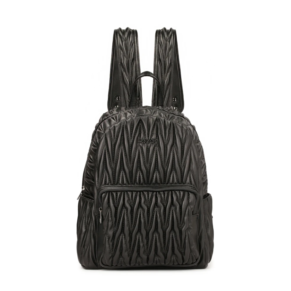 Kazar Zachte rugzak versierd met quilten Black Dames