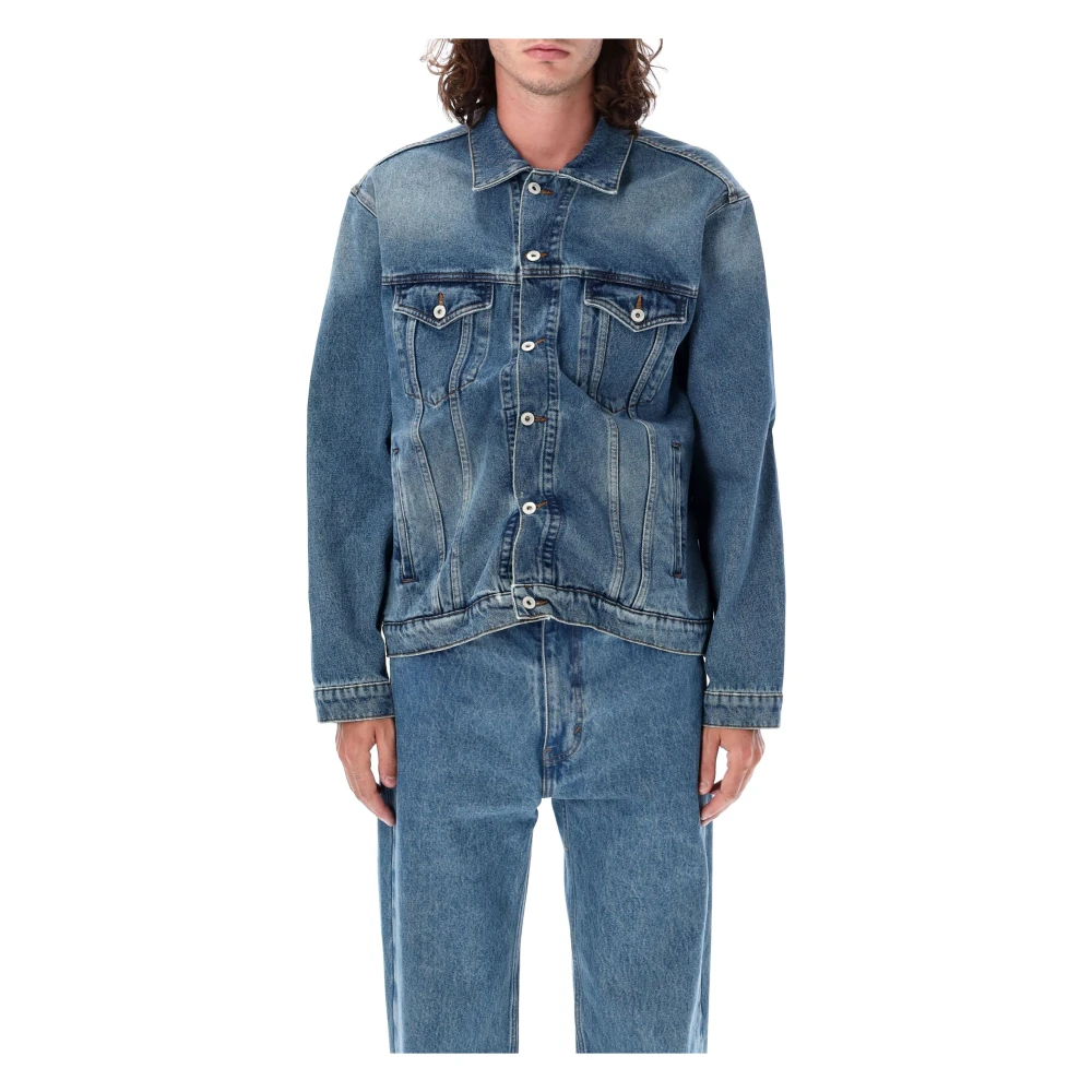 Y Project Vintage Blue Wire Denim Jacket Blue Dames