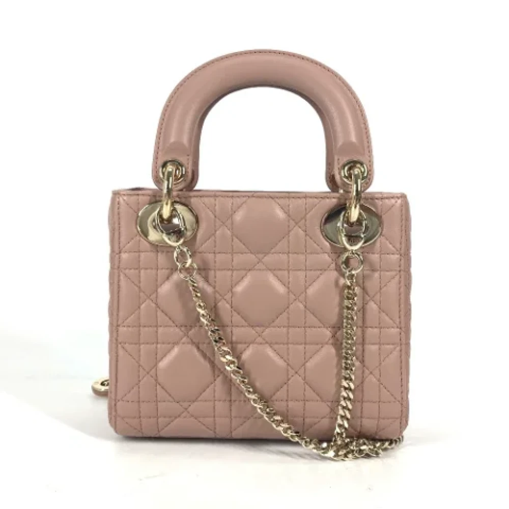 Dior Vintage Pre-owned Leather dior-bags Beige Dames