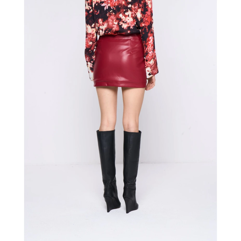 Silvian Heach Imitatieleren minirok ritssluiting Red Dames