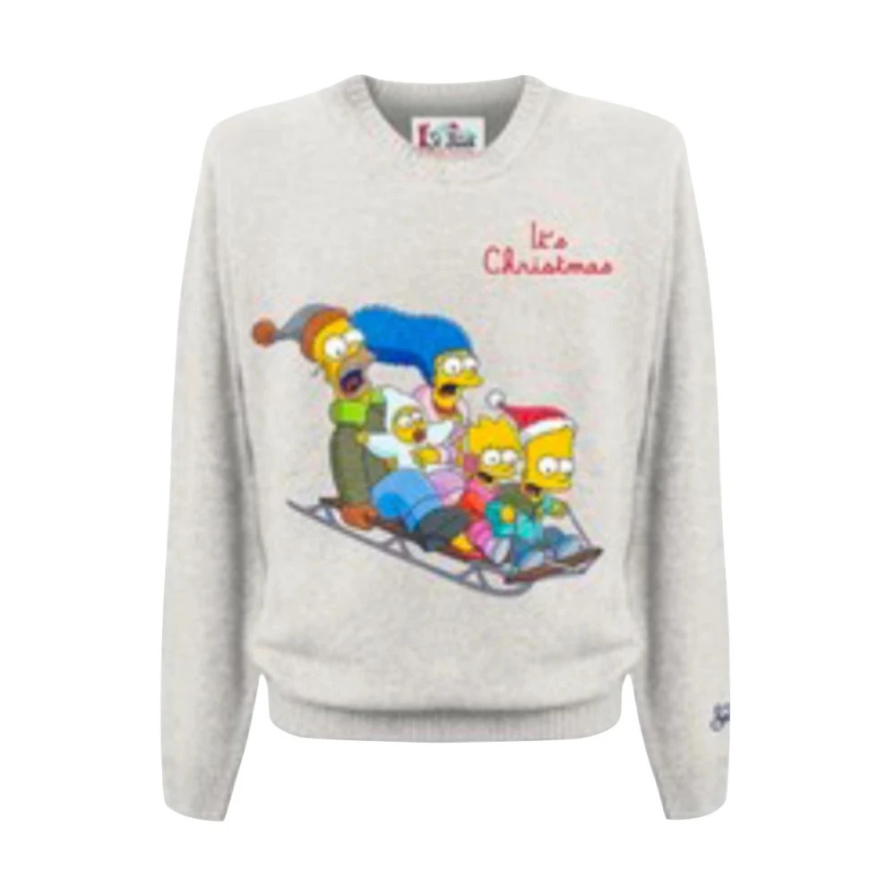 MC2 Saint Barth Kerst Jacquard Trui The Simpsons White Heren