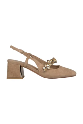 Slingback-sko med smyckesrem