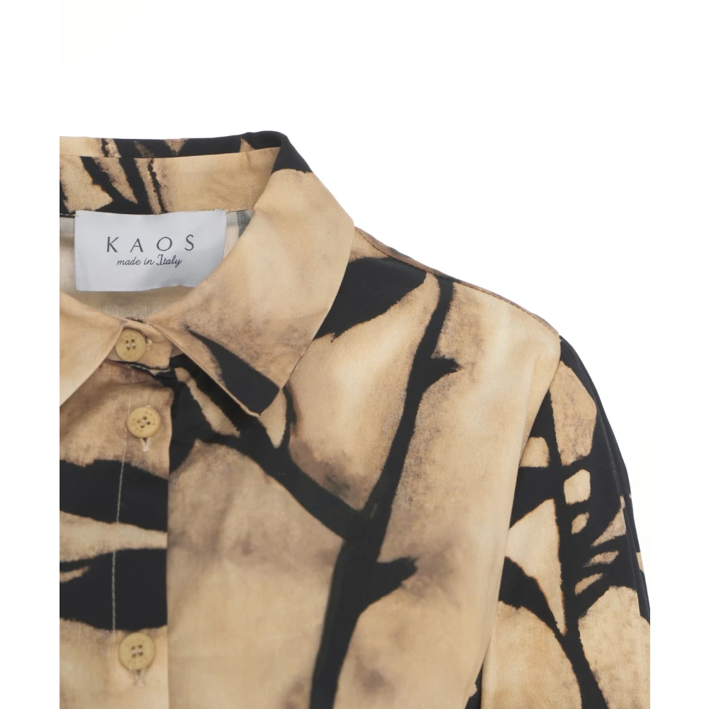 Kaos Beige Maxi Jurk met Bloemenpatroon Beige Dames