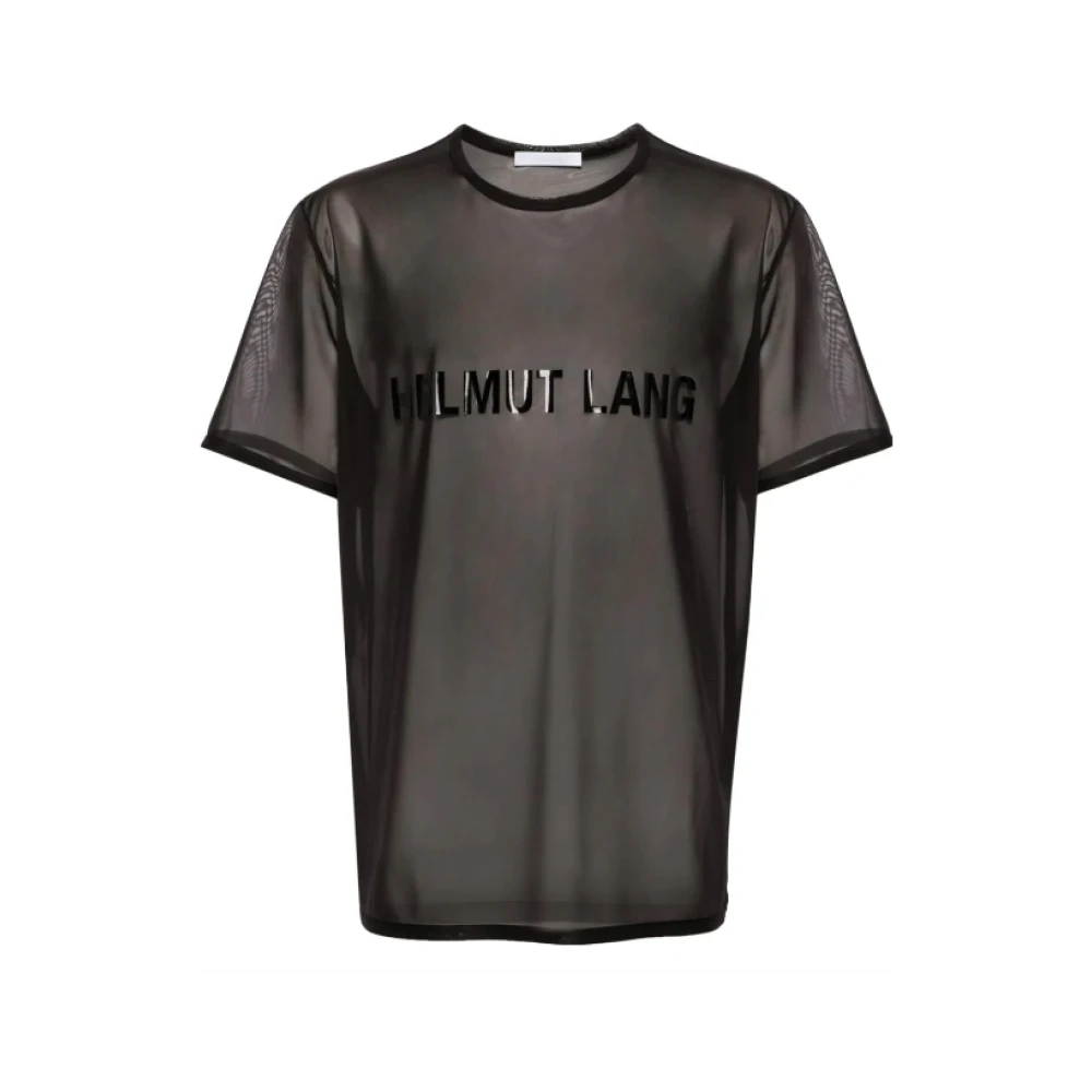 Helmut Lang Chiffon Zwart Logo Tee Black Heren