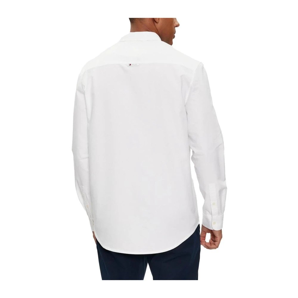Tommy Jeans Katoenen Lange Mouw Shirt Herfst Winter Collectie White Heren