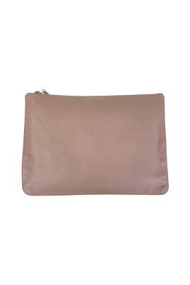 pre-owned-pink-leather-clutch-bag