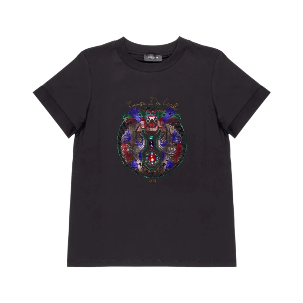 Nenette Women's Black T-Shirts, S, Dobe T-Shirt