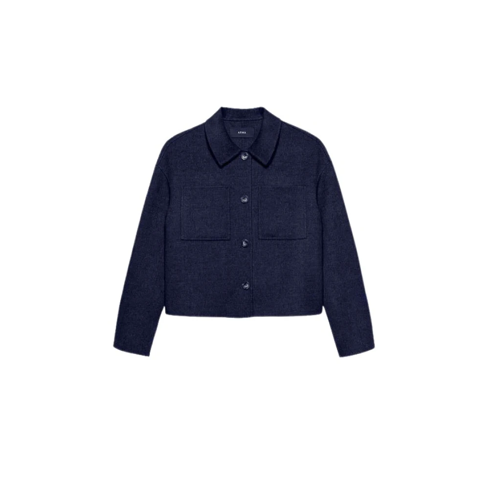 Arma Navy Wollen Jas Blue Dames