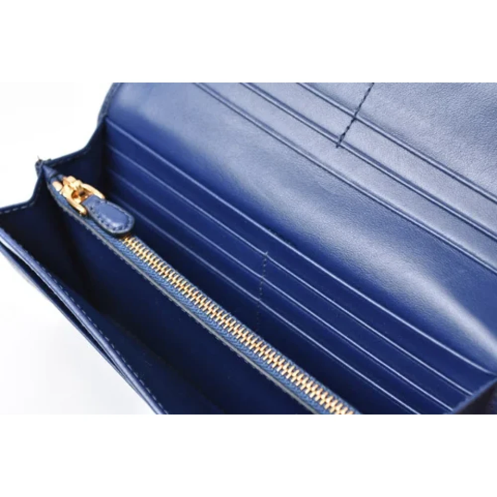 Prada Vintage Pre-owned Canvas wallets Blue Dames