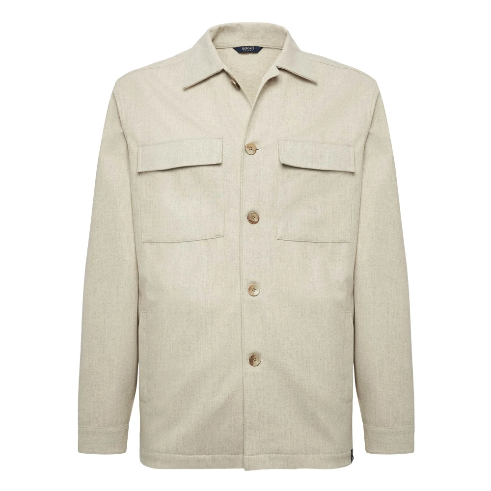 Boggi Milano Link Shirt Jacket Beige Heren