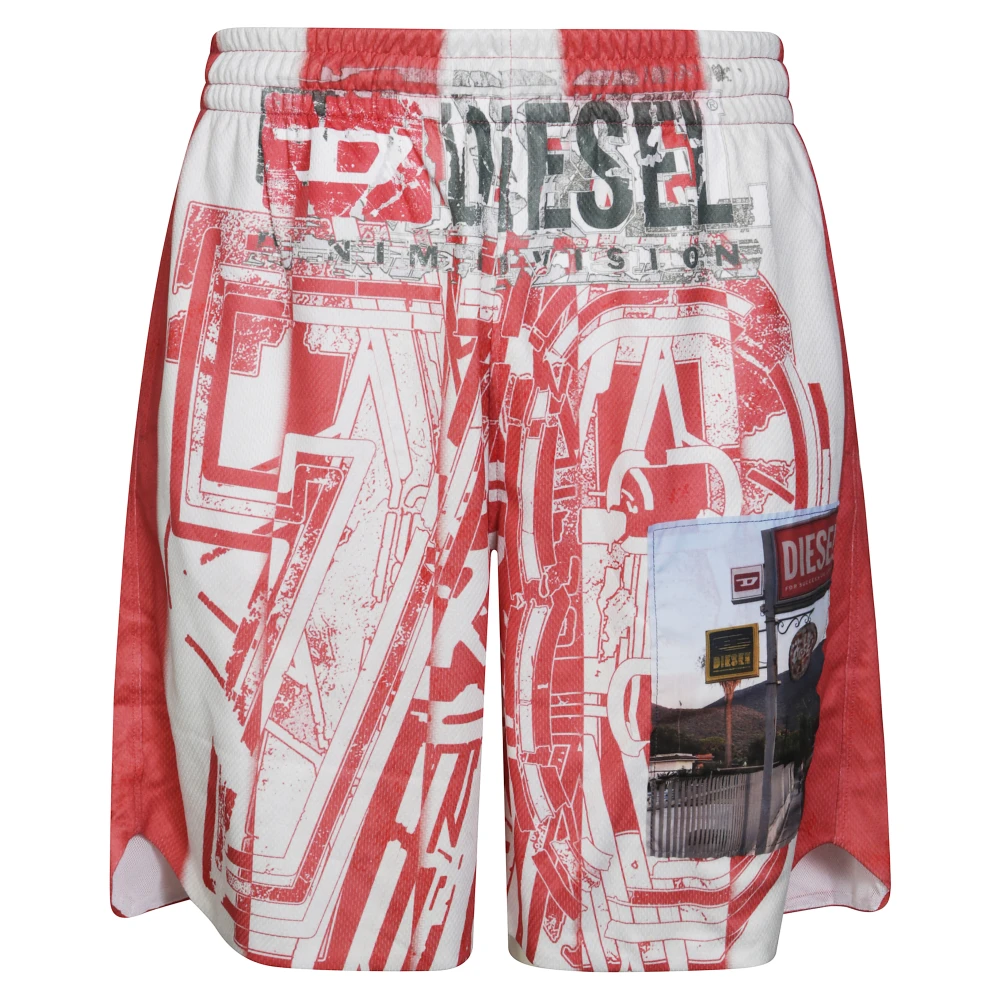 Diesel Uomo Rosso Pantaloncini, L, New,