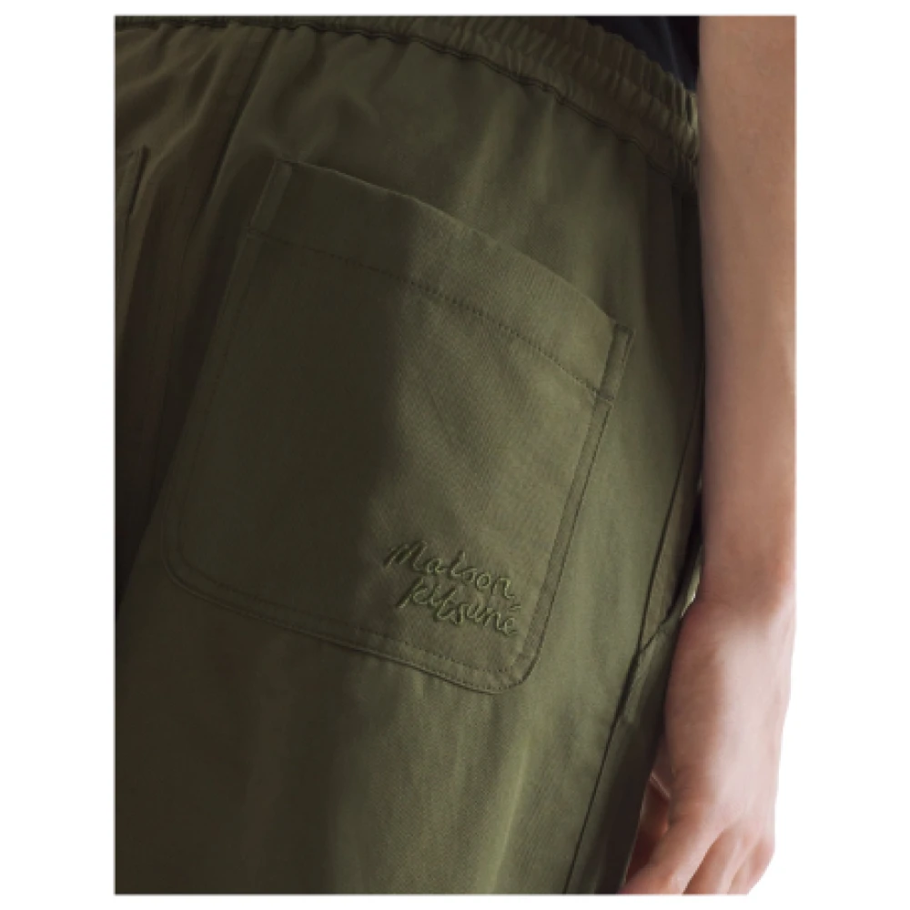 Maison Kitsuné Casual Katoenen Gabardine Regular Fit Broek Brown Heren