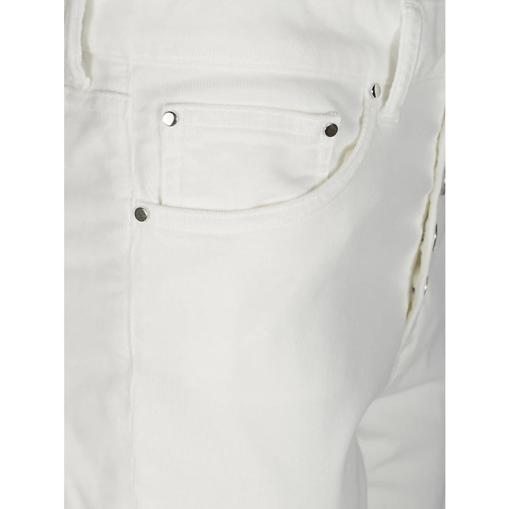 Dondup Velvet Jewel Button Style White Dames