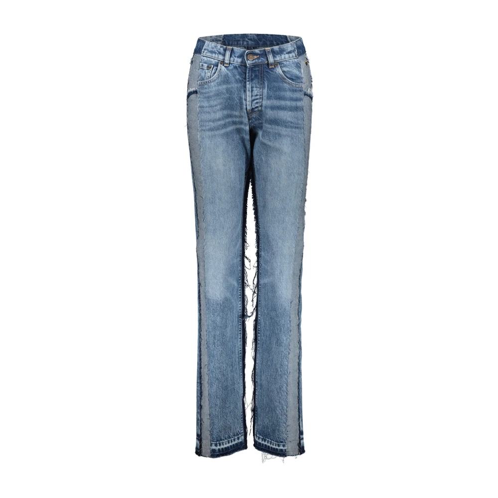 Maison Margiela Stentvättade Reverserade Paneler Straight Jeans Blue, Dam