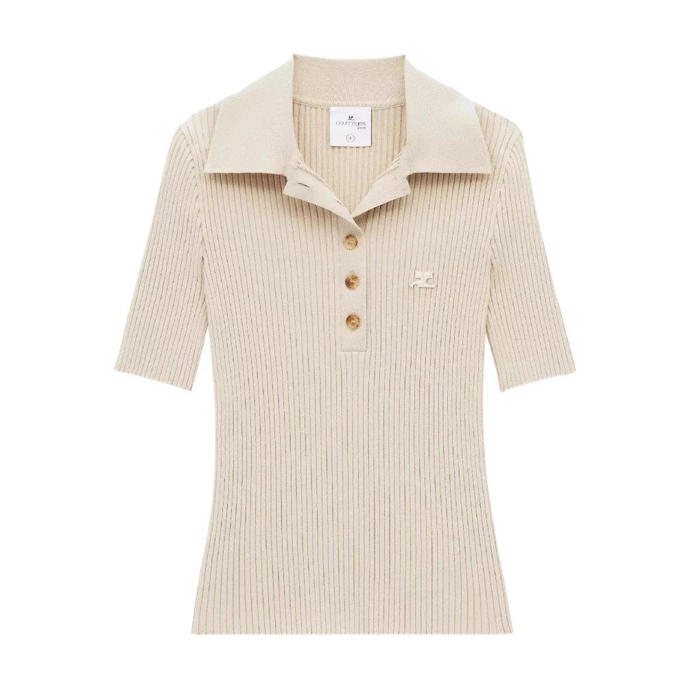 Courrèges Donna Beige Top, M, New,