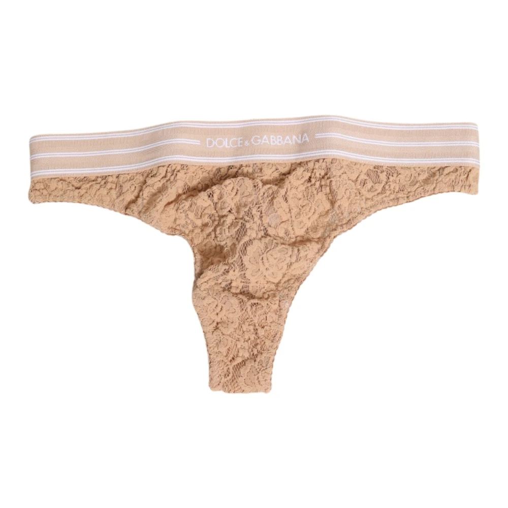 Dolce & Gabbana Women's Beige Tanga / Thong - Underpants - M - Underwear