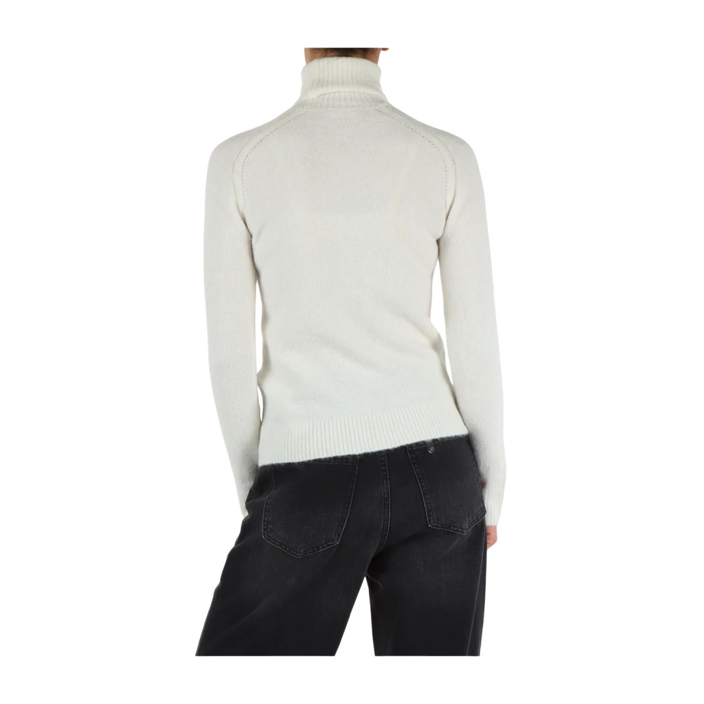 Liu Jo Wol Alpaca Hoge Hals Trui White Dames