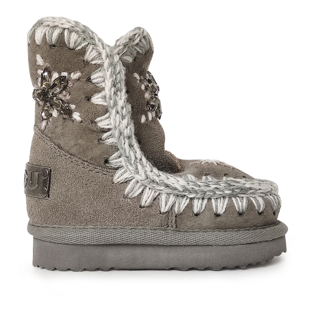 Mou Girls Gray Kids Boots, 26 Eu, Eskimo Ankle Boots