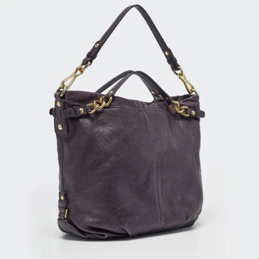 Coach Pre-owned Leather handbags Purple Dames