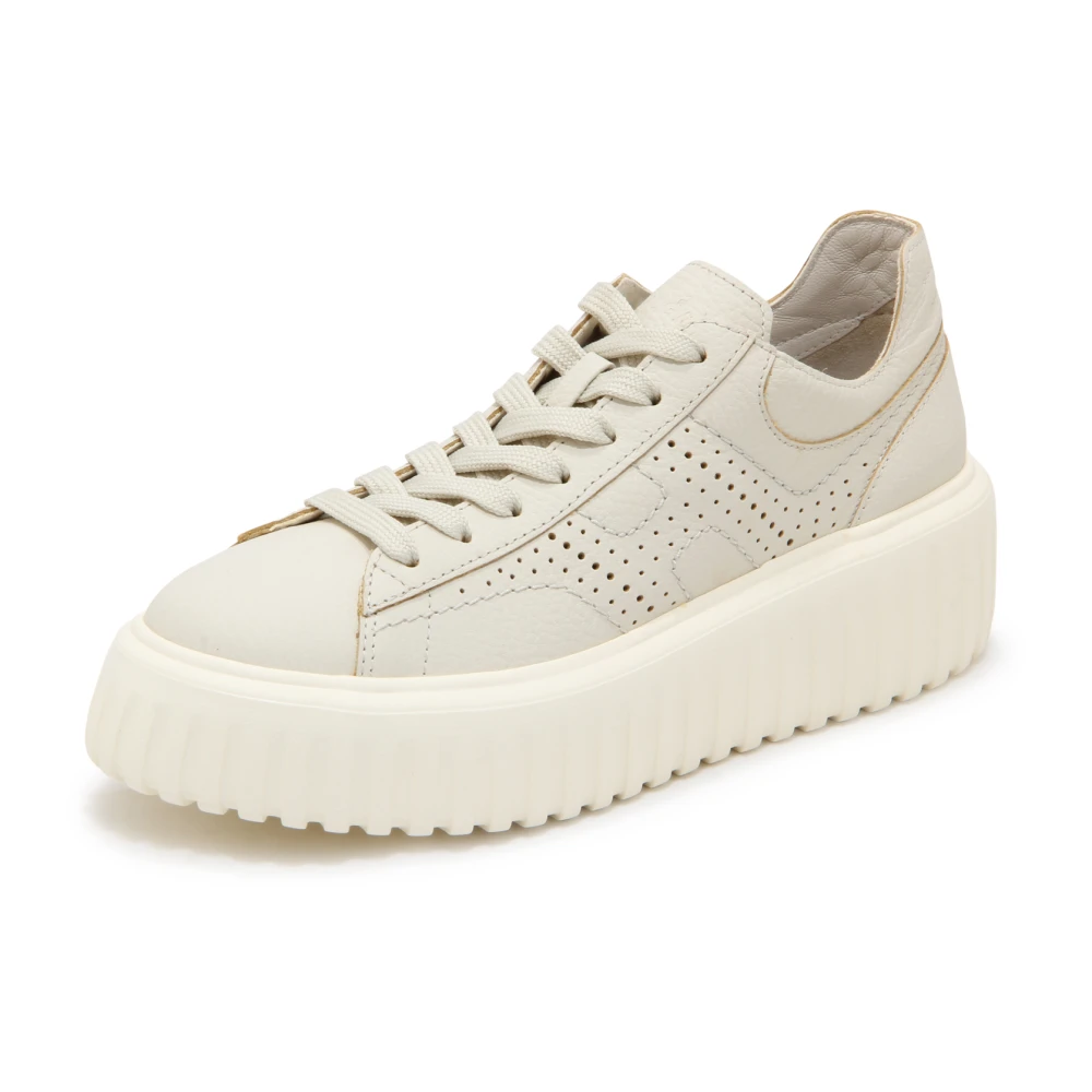 Hogan H-Stripes Geperforeerde Schoenen Dames Schoenen Wit