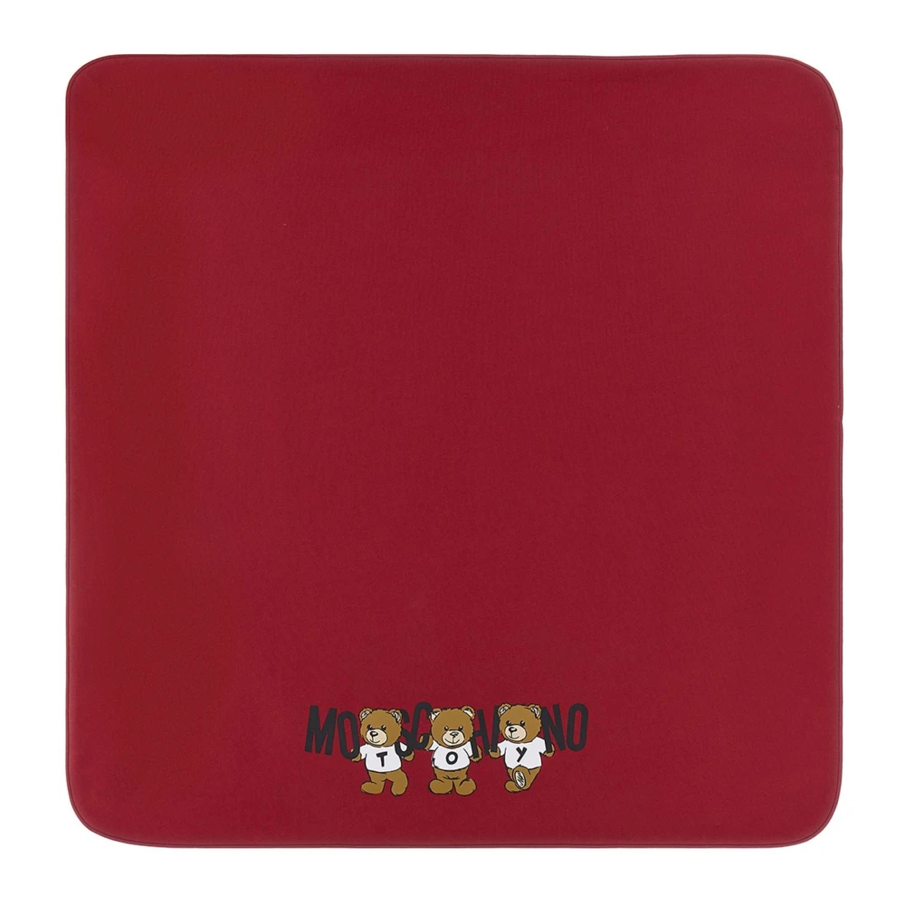 Moschino Teddy Bears Bomullsfilt Red, Unisex