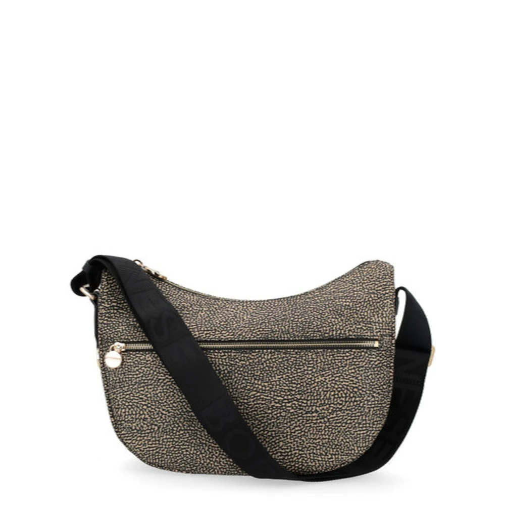 Borbonese Kleine Luna Tas van Nylon met Rits Brown Dames