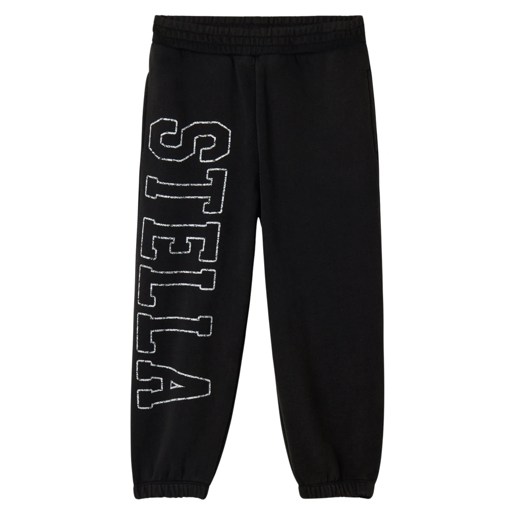 Stella Mccartney Black Sweatpants, Female, 16 Y, Logo Joggers