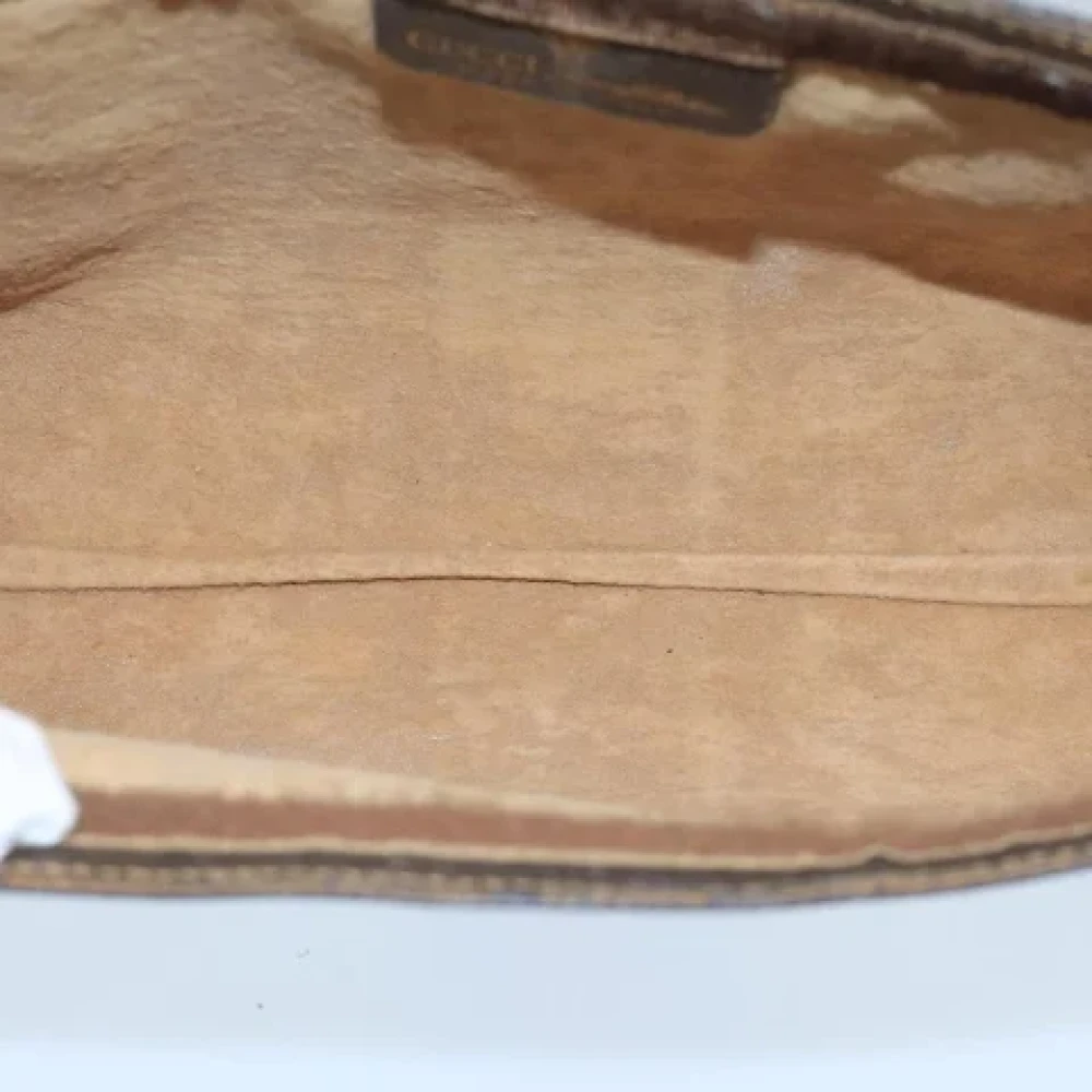 Gucci Vintage Pre-owned Canvas clutches Beige Dames