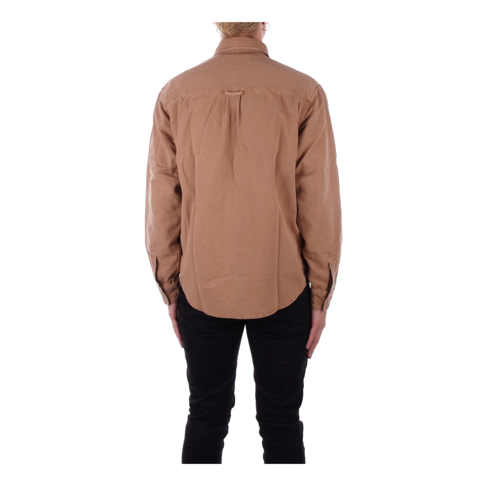 Carhartt WIP Logo Zijkant Shirt met Zakken Brown Heren