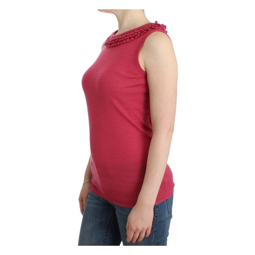 John Galliano Elegante roze gebreide top Pink Dames