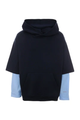 Layered Hooded Sweatshirt