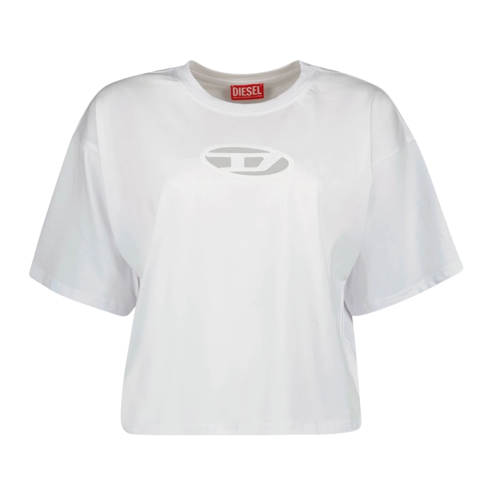 Diesel Witte Crop T-shirt met korte mouwen White Dames