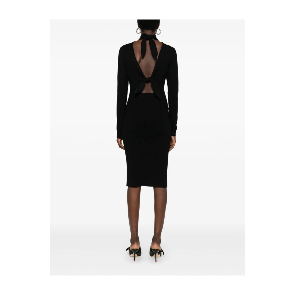 Givenchy Kasjmier Gebreide Jurk met Hoge Hals Black Dames