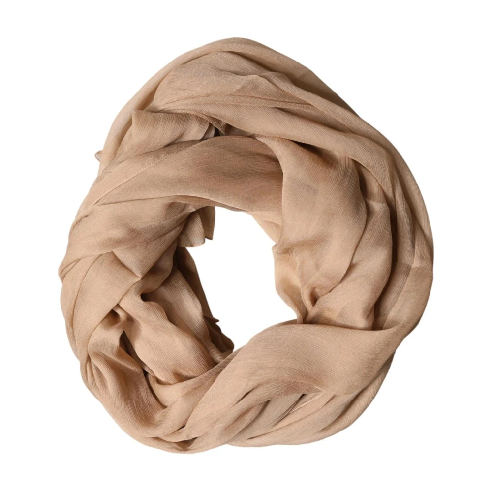 Dolce & Gabbana Men's Brown Silk Scarves, One Size, Silk Stole Neck Wrap Shawl Scarf