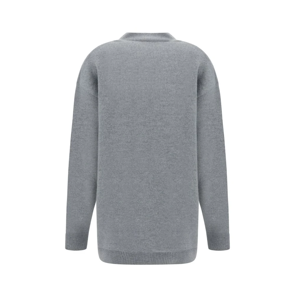 Versace Lange Wollen Vest met Knoopsluiting Gray Dames
