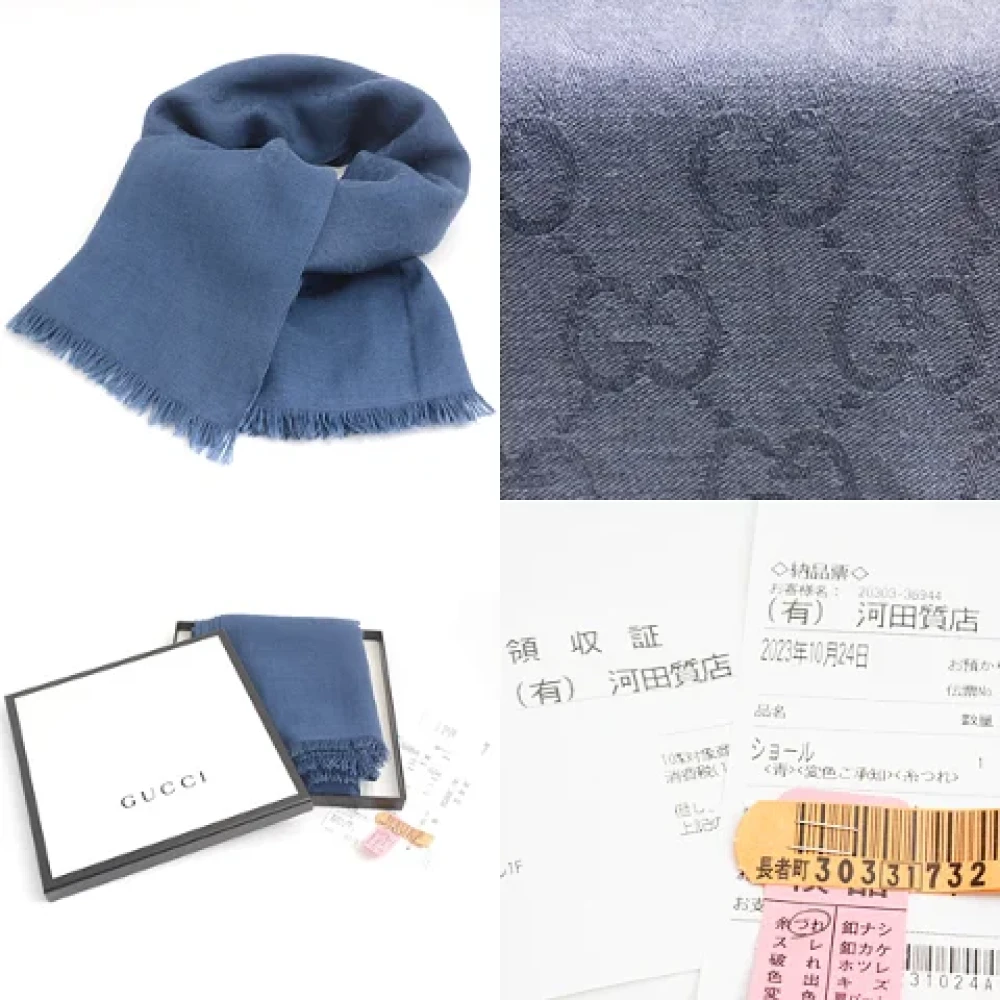 Gucci Vintage Pre-owned Fabric scarves Blue Dames
