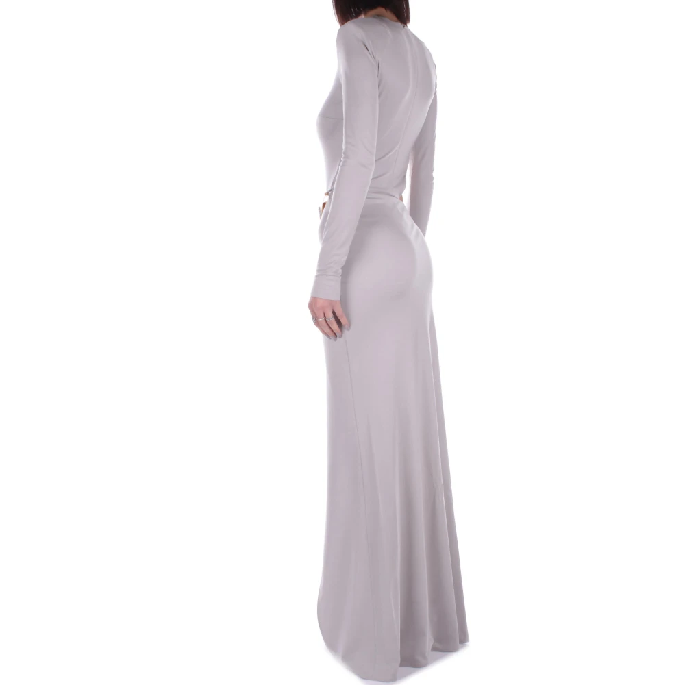 Elisabetta Franchi Rode Loper Jurk met Achter Rits Gray Dames